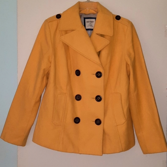 Old Navy Jackets & Blazers - Women fashion yellow pearl coat